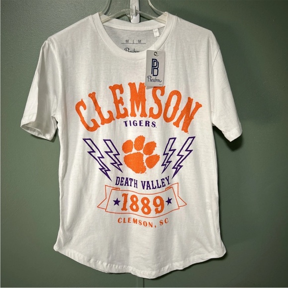Pressbox Tops - NWT Clemson Tigers NCAA Pressbox Women’s T-Shirt Death Valley White Size Medium